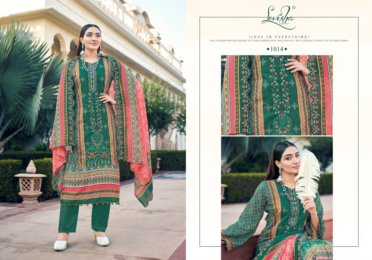 Madhubala By Levisha Cambric Cotton Printed Dress Material Suppliers In India